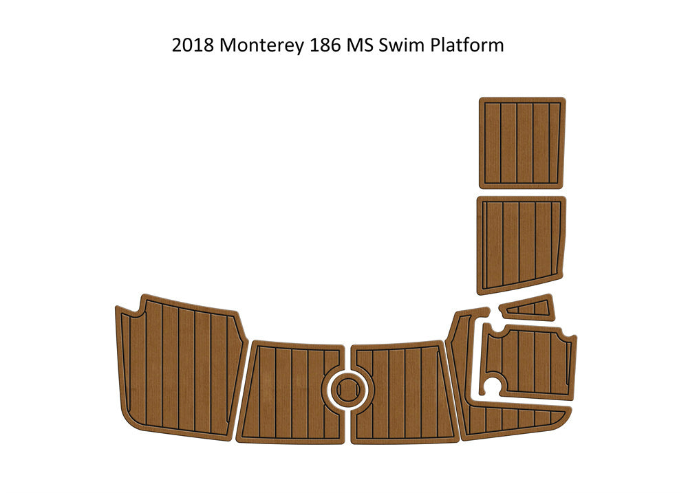 2018 Monterey 186 MS Swim Platform Step Pad Boat EVA Foam Faux Teak Deck Floor