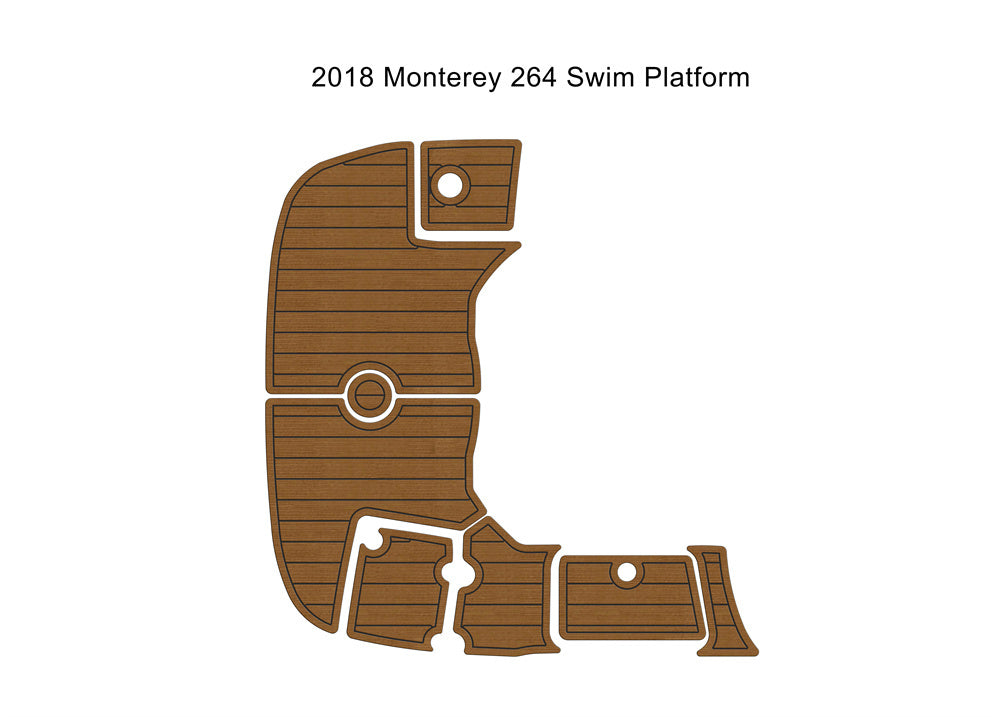 2018 Monterey 264 Swim Platform Step Pad Boat EVA Foam Faux Teak Deck Floor Mat