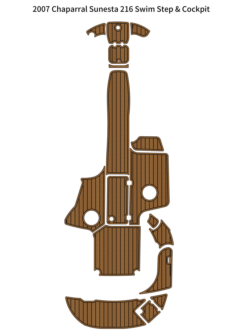 2007 Chaparral Sunesta 216 Swim Platform Cockpit Boat EVA Foam Teak Floor Pad