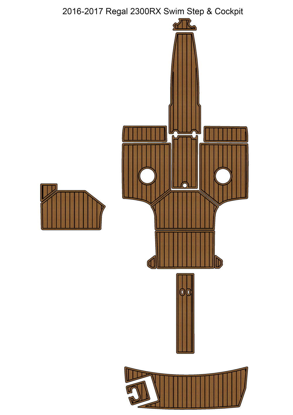 2016-2017 Regal 2300RX Swim Platform Cockpit Pad Boat EVA Foam Teak Deck Floor