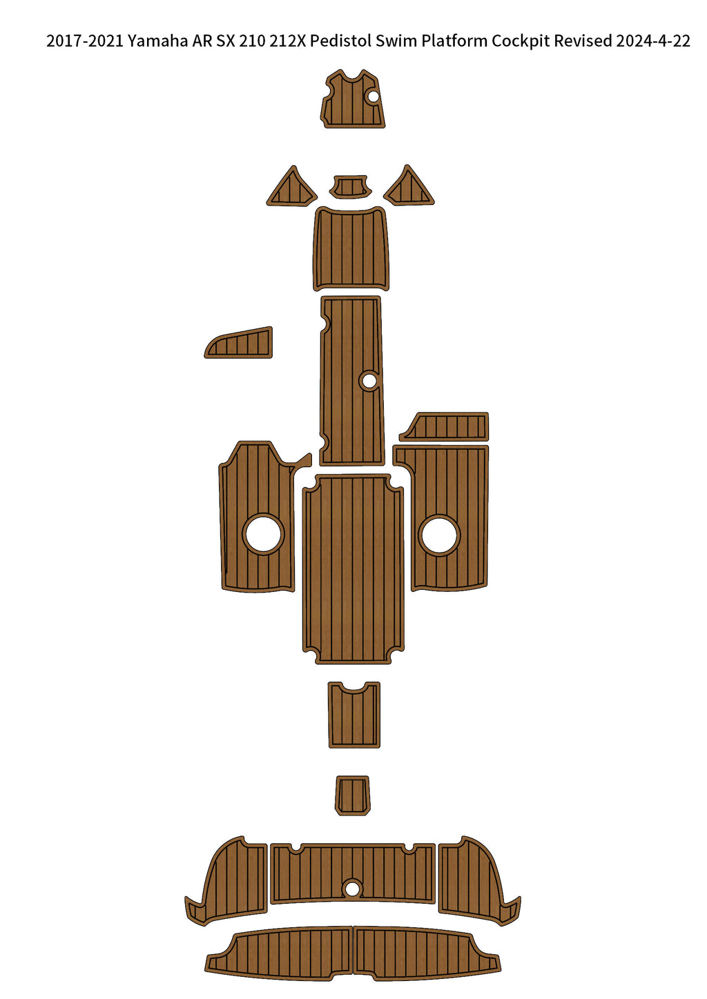 2017-2021 Yamaha AR/SX 210/212X Pedistol Swim Platform Cockpit Boat EVA Pad Mat SeaDek MarineMat Gatorstep Style Self Adhesive