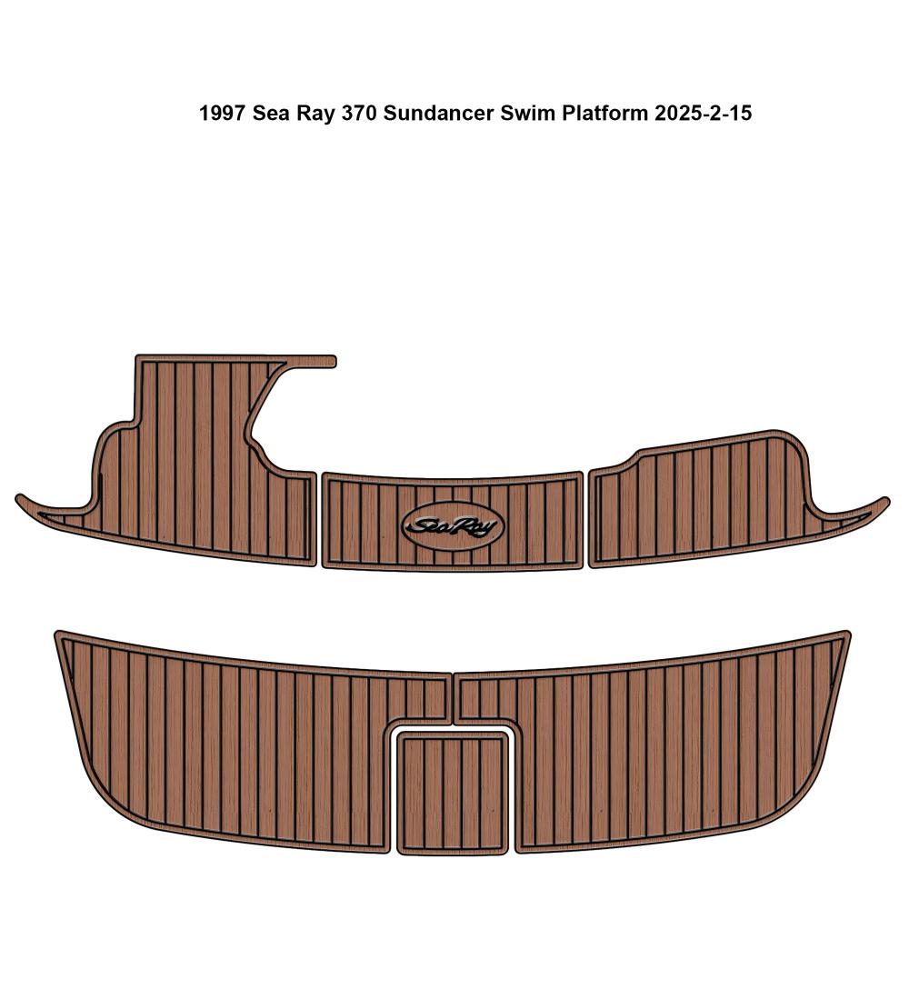 1997 Sea Ray 370 Sundancer Swim Platform Pad Boat EVA Foam Faux Teak Deck Floor Mat SeaDek MarineMat Gatorstep Style Self Adhesive