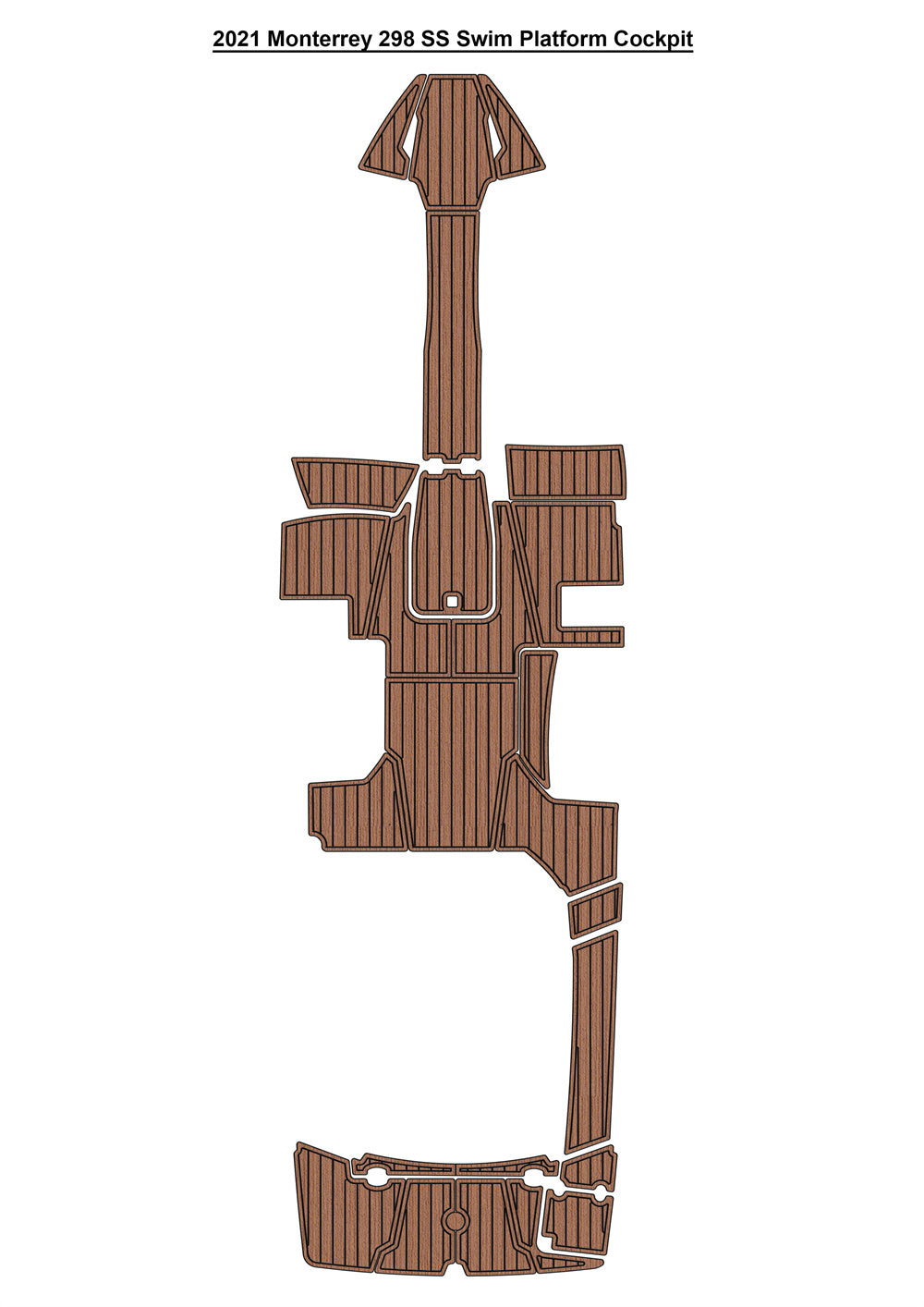2021 Monterrey 298 SS Swim Platform Cockpit Boat EVA Faux Teak Deck Floor Mat Seadek MarineMat Gatorstep Style Self Adhesive