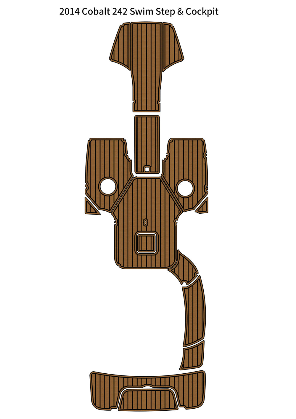 2014 Cobalt 242 Swim Platform Cockpit Pad Boat EVA Foam Faux Teak Deck Floor Mat SeaDek MarineMat Gatorstep Style Adhesive