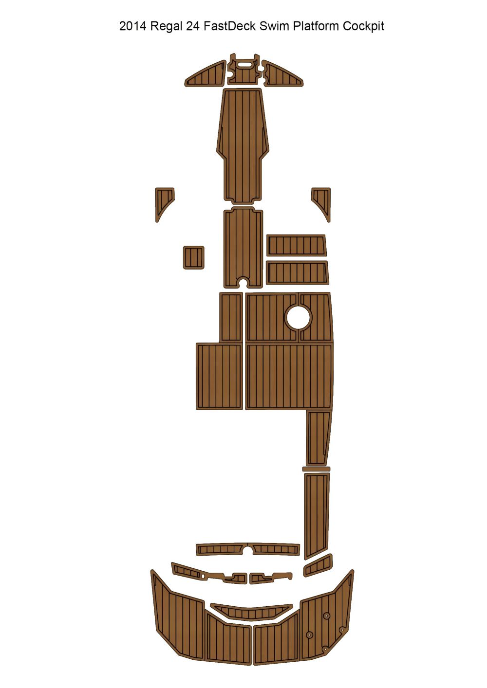 2014 Regal 24 FastDeck Swim Platform Cockpit Pad Boat EVA Foam Teak Floor Mat SeaDek MarineMat Gatorstep Style Self Adhesive