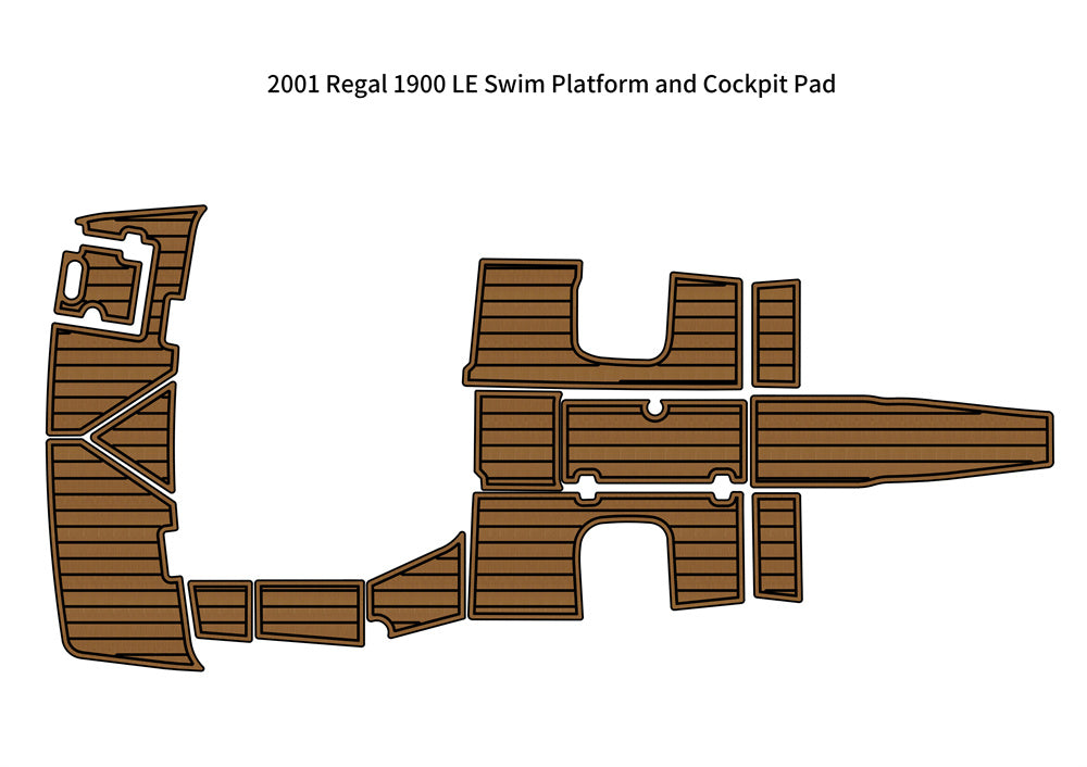 2001 Regal 1900 LE Swim Platform Cockpit Pad Boat EVA Foam Teak Deck Floor Mat SeaDek MarineMat Style Self Adhesive