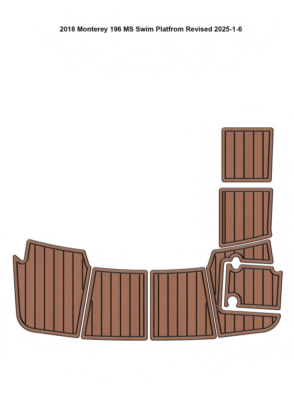 2018 Monterey 196 MS Swim Platfrom Step Pad Boat EVA Foam Faux Teak Deck Floor