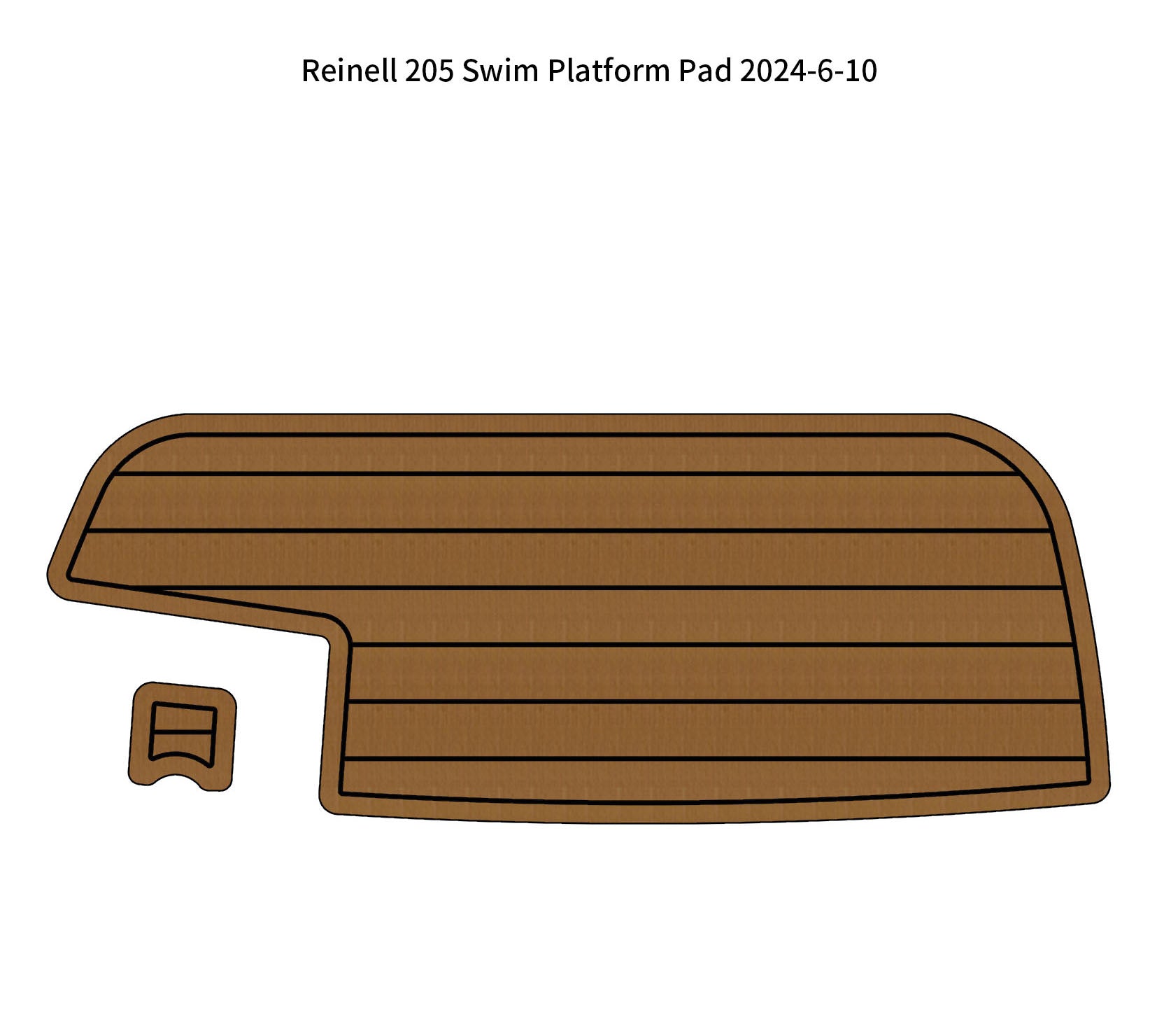 Reinell 205 Swim Platform Pad Boat EVA Teak Deck Floor Mat SeaDek MarineMat Gatorstep Style Self Adhesive
