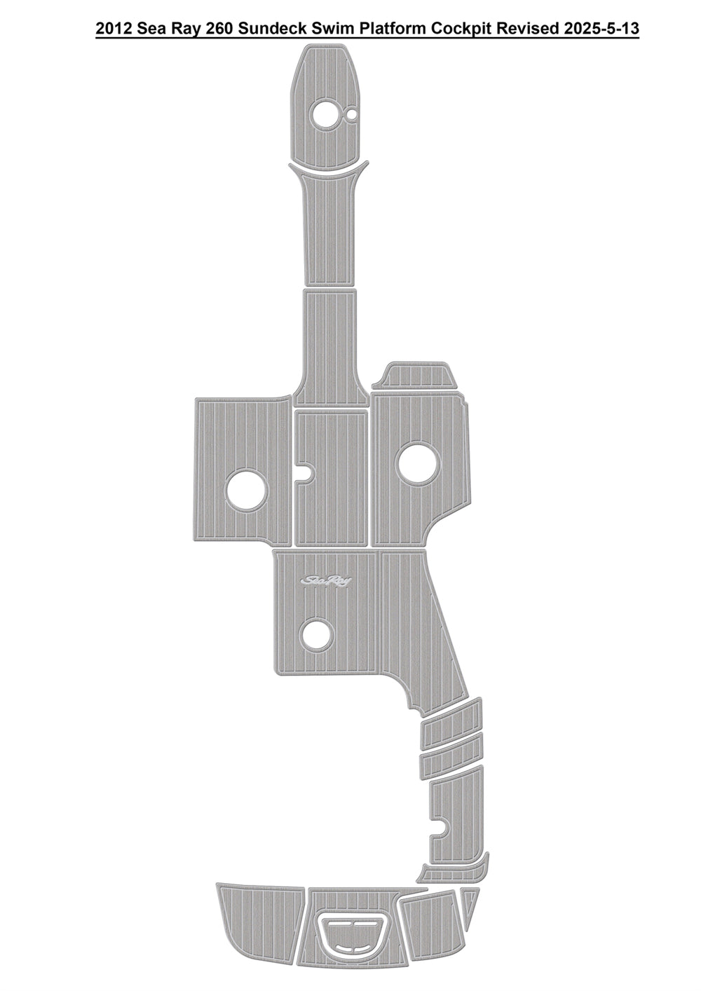 2012 Sea Ray 260 Sundeck Swim Platform Cockpit Boat EVA Faux Flooring Pad Mat SeaDek MarineMat Gatorstep Style Self Adhesive