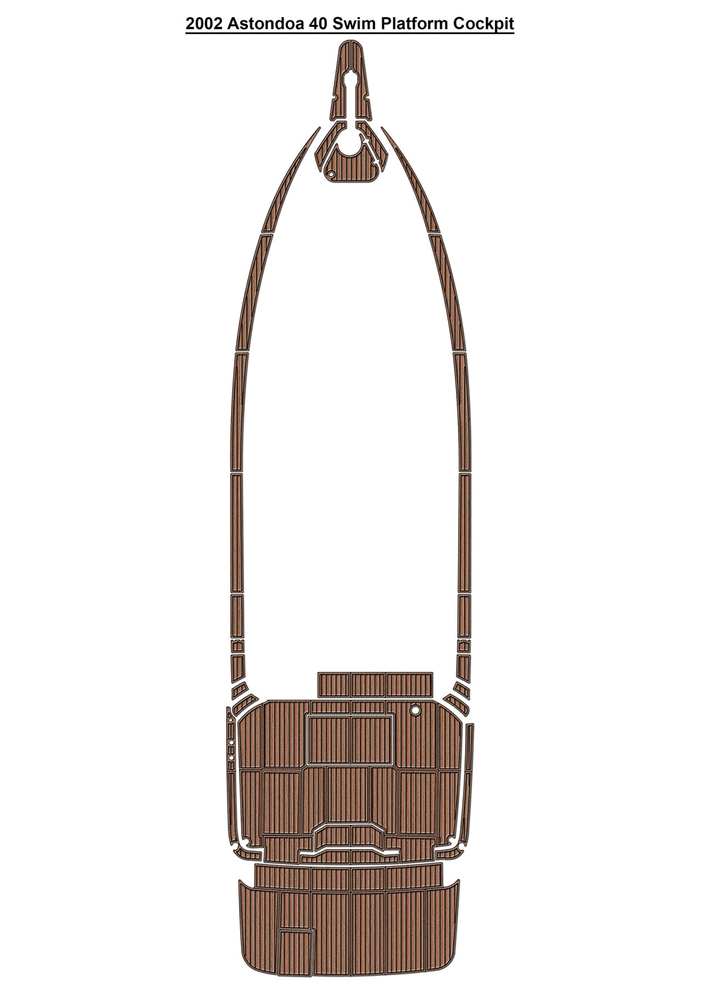 2002 Astondoa 40 Swim Platform Cockpit Boat EVA Foam Faux Teak Deck Floor Mat Seadek MarineMat Style Self Adhesive