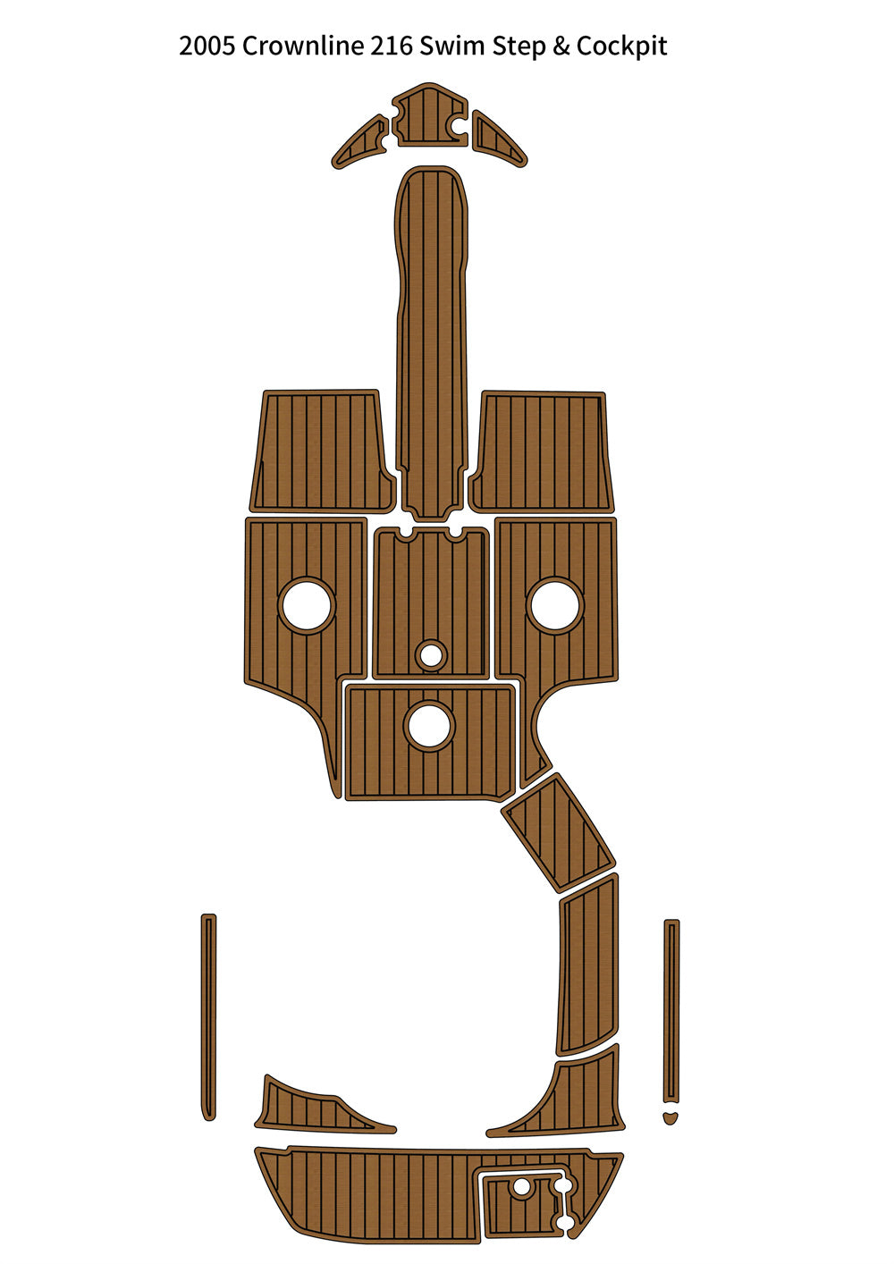 2005 Crownline 216 Swim Platform Cockpit Boat EVA Faux Foam Teak Deck Floor Pad