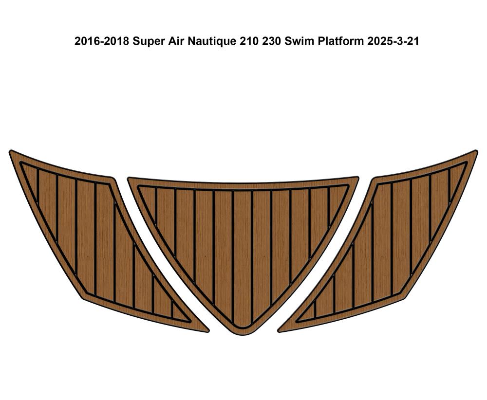2016-2018 Super Air Nautique 210 230 3-Piece Swim Platform Pad Boat EVA Foam Teak Deck Floor Pad Mat SeaDek MarineMat Gatorstep Style Self Adhesive
