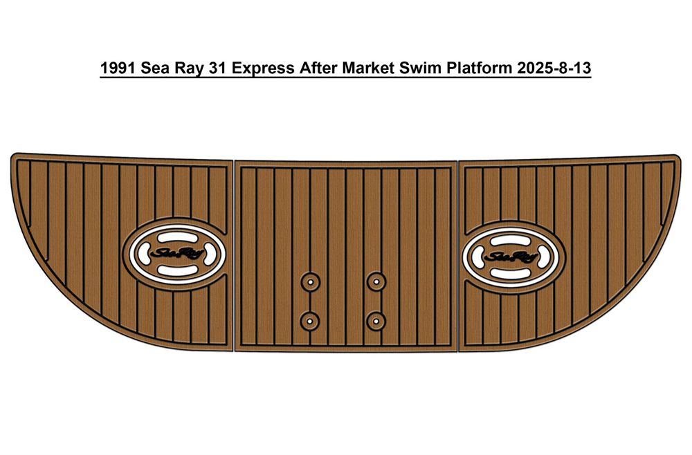 1991 Sea Ray 31 Express After Market Swim Platform Pad Boat EVA Foam Faux Teak Deck Floor Mat SeaDek MarineMat Gatorstep Style