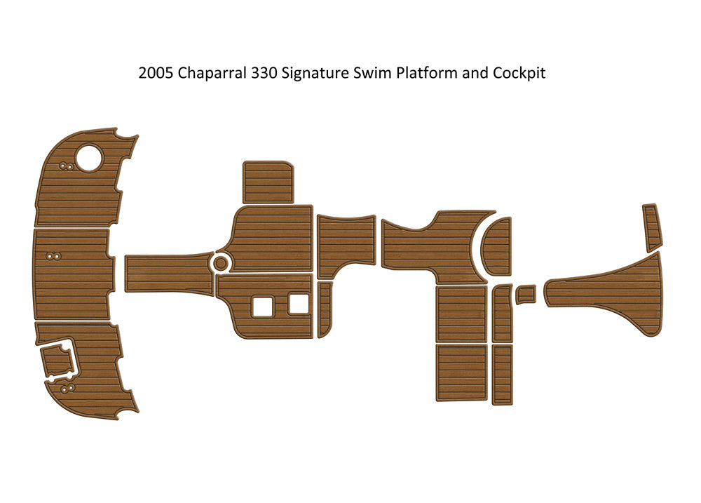 2005 Chaparral 330 Signature Swim Platform Cockpit Boat EVA Foam Teak Floor Pad SeaDek MarineMat Style Self Adhesive