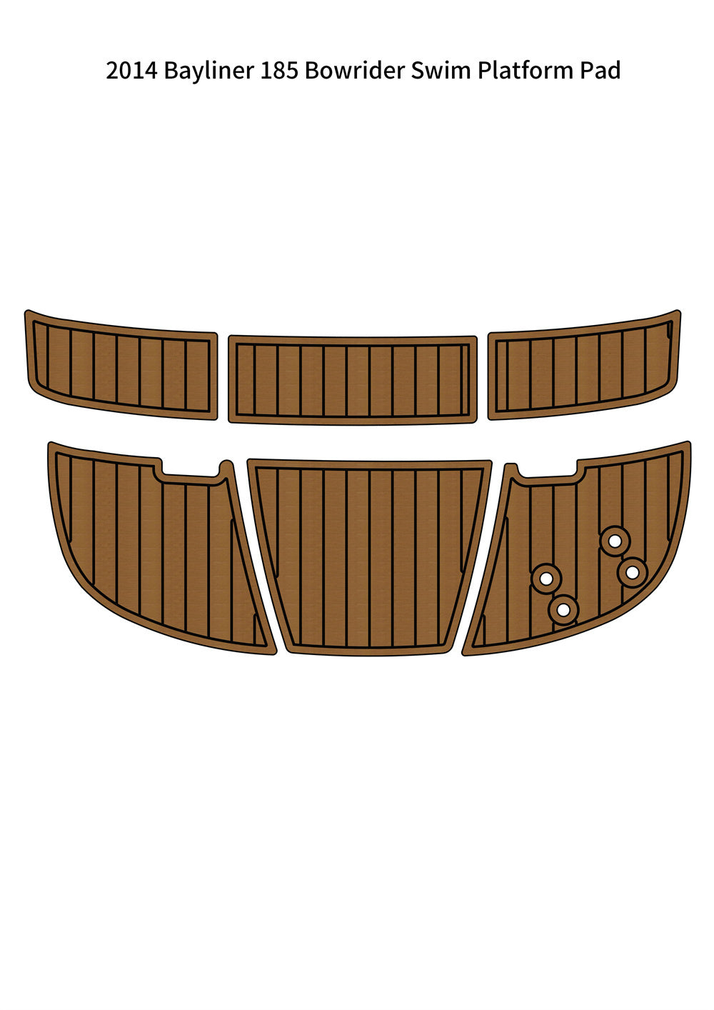 2014 Bayliner 185 Bowrider Swim Platform Boat EVA Foam Teak Deck Floor Pad Mat SeaDek MarineMat Gatorstep Style Self Adhesive