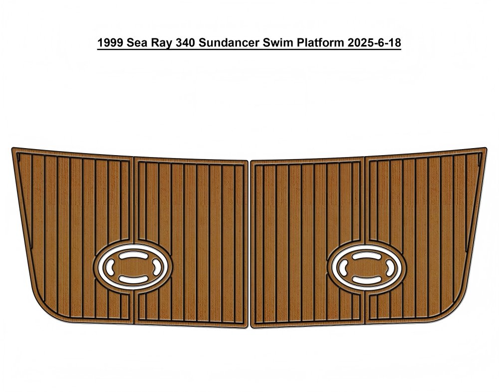 1999 Sea Ray 340 Sundancer Swim Platform Pad Boat EVA Teak Floor Mat SeaDek MarineMat Gatorstep Style Self Adhesive