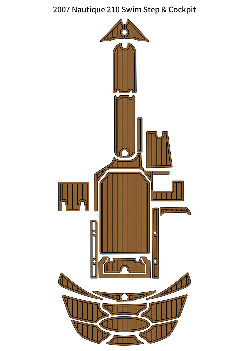 2007 Nautique 210 Swim Platform Cockpit Pad Boat EVA Foam Teak Deck Floor Mat