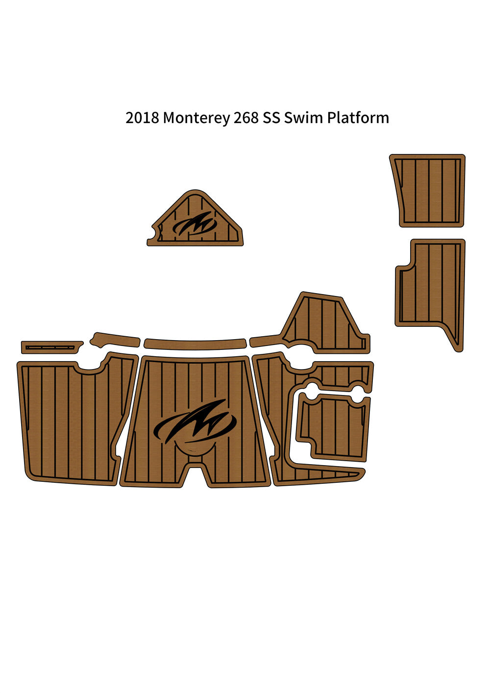 2018 Monterey 268 SS Swim Platform Step Pad Boat EVA Foam Faux Teak Deck Floor