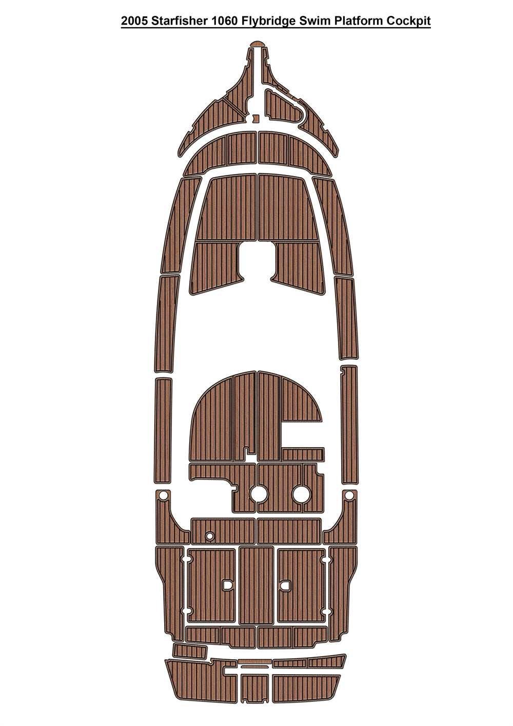 2005 Starfisher 1060 Flybridge Swim Platform Cockpit Boat EVA Foam Faux Teak Deck Floor Mat Seadek MarineMat Gatorstep Style Self Adhesive