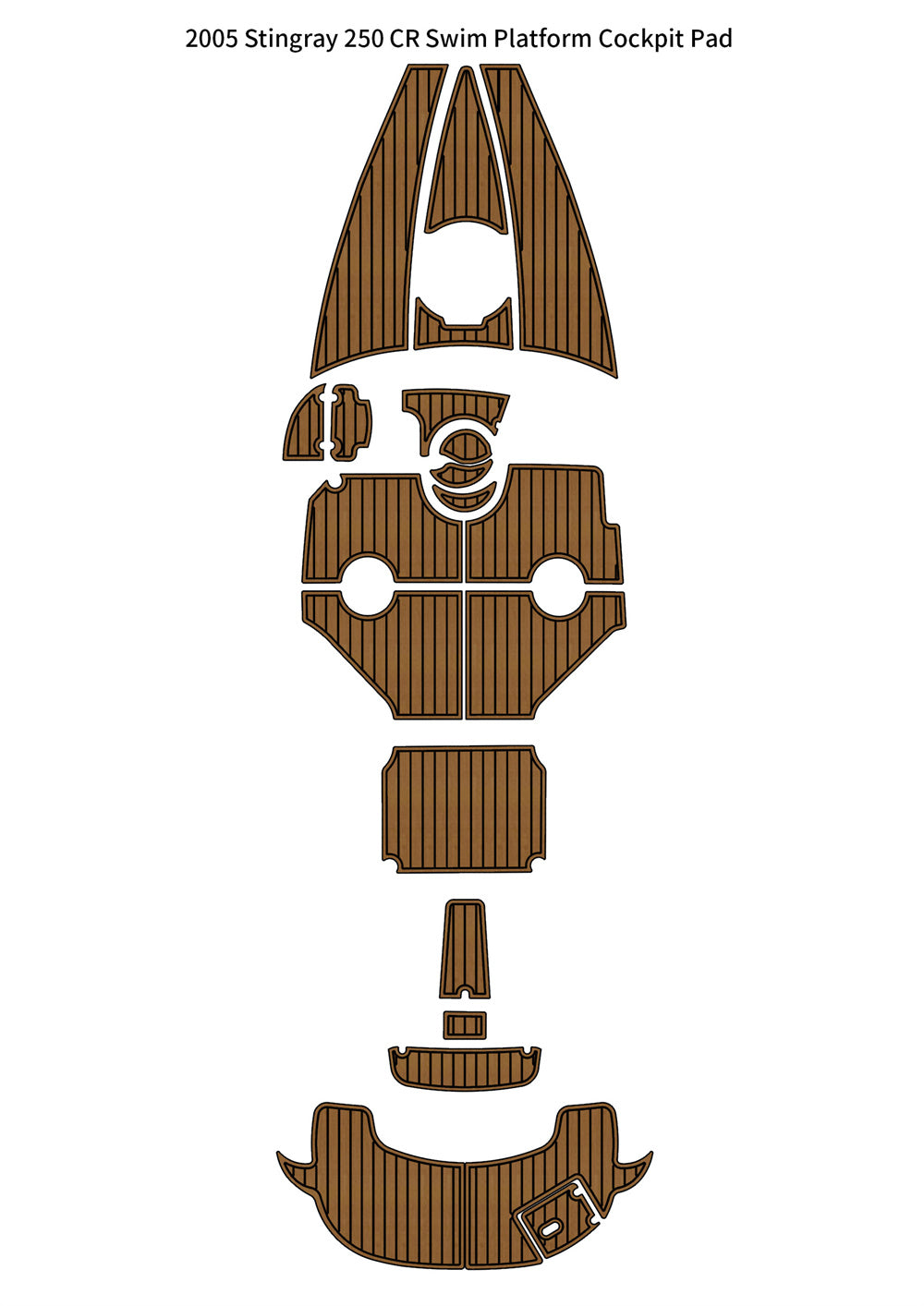 2005 Stingray 250 CR Swim Platform Cockpit Pad Boat EVA Foam Teak Deck Floor Mat