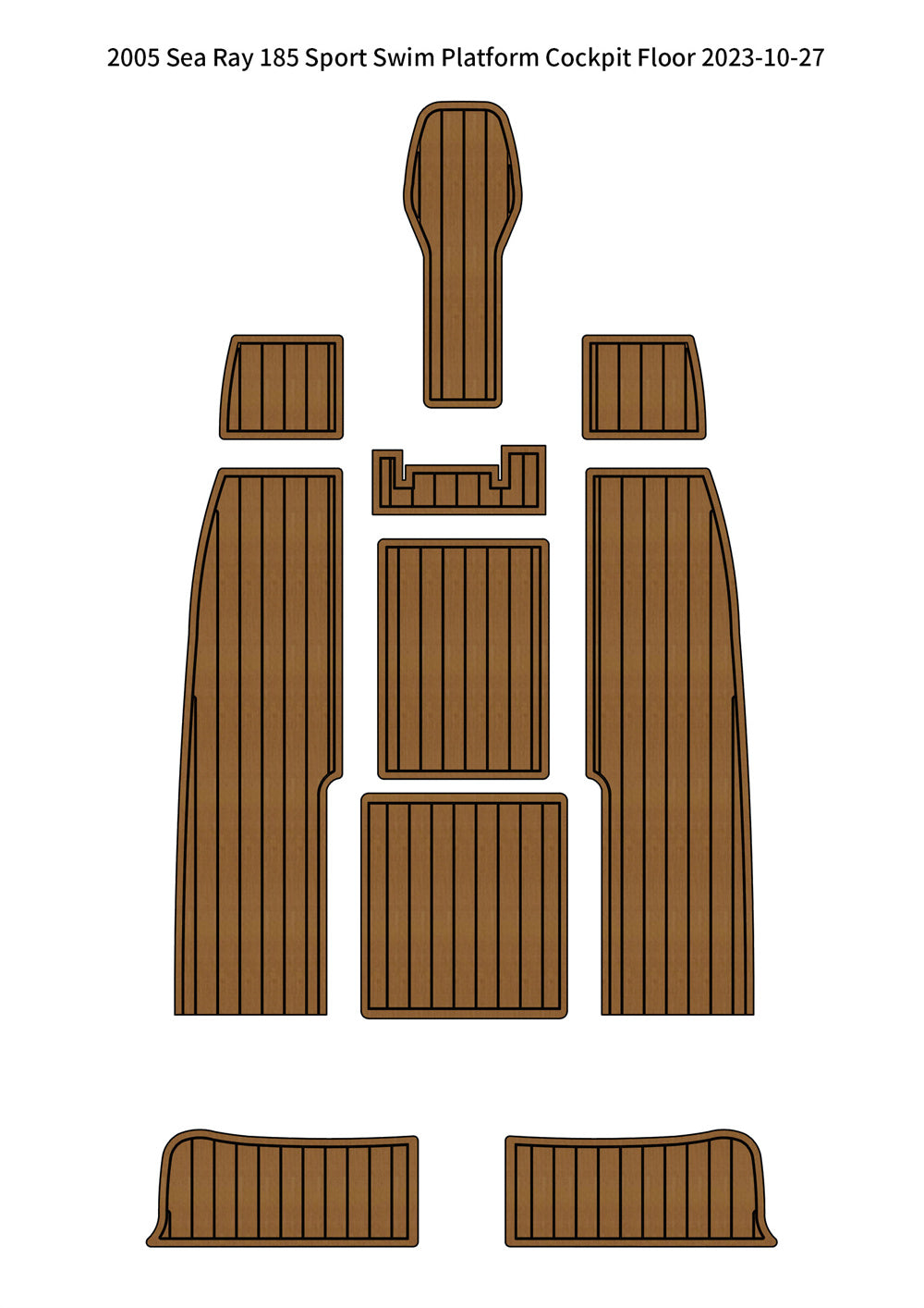 2005 Sea Ray 185 Sport Swim Platform Cockpit Pad Boat EVA Foam Teak Flooring Mat