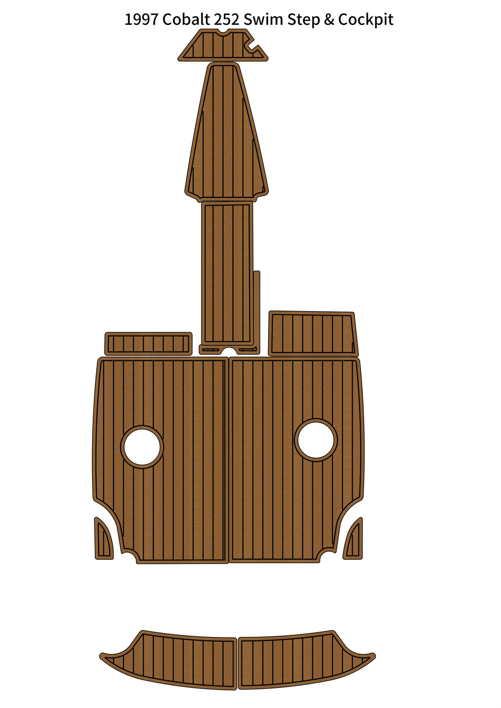 1997 Cobalt 252 Swim Platform Cockpit Pad Boat EVA Foam Faux Teak Deck Floor Mat SeaDek MarineMat Gatorstep Style Self Adhesive