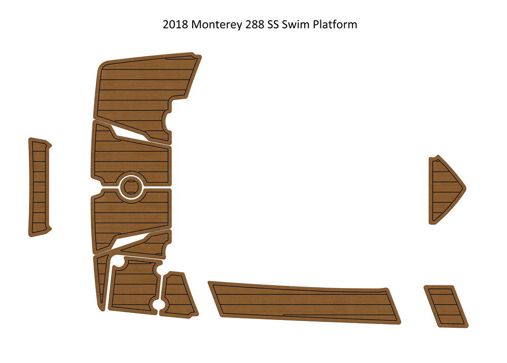 2018 Monterey 288 SS Swim Platform Step Pad Boat EVA Foam Faux Teak Deck Floor