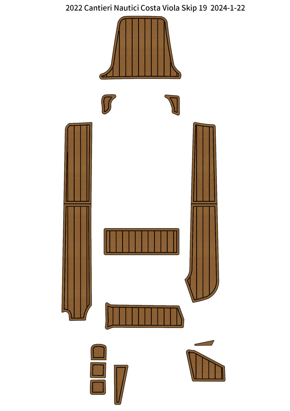 2022 Cantieri Nautici Costa Viola Skip 19 Cockpit Pad Boat EVA Foam Teak Floor Mat SeaDek MarineMat Style Self Adhesive