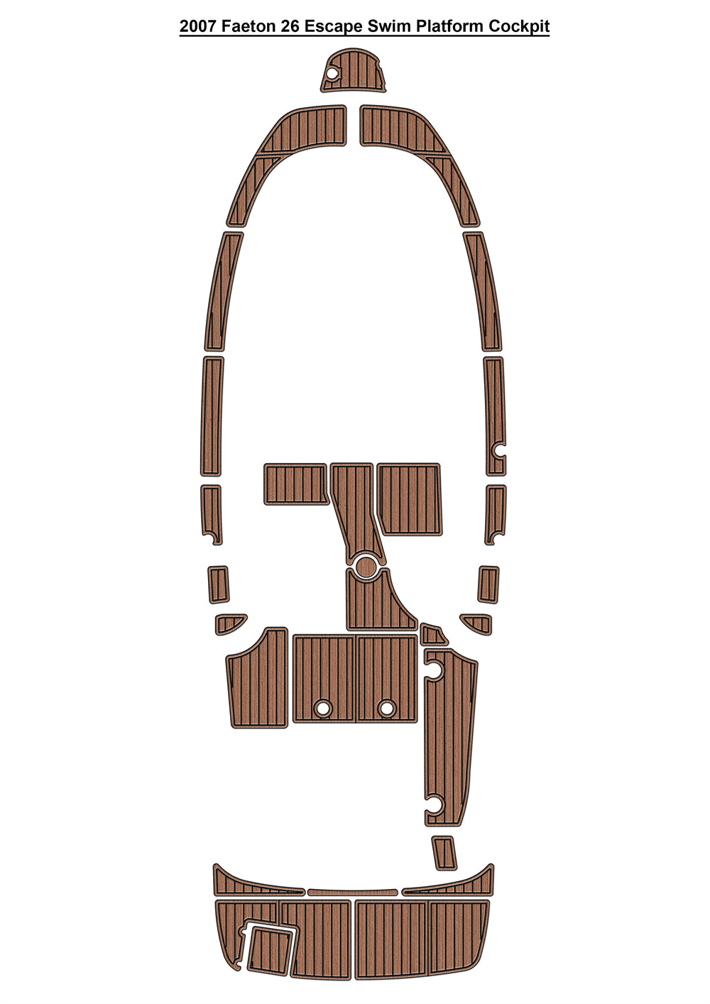 2007 Faeton 26 Escape Swim Platform Cockpit Boat EVA Foam Faux Teak Deck Floor Mat Seadek MarineMat Style Self Adhesive