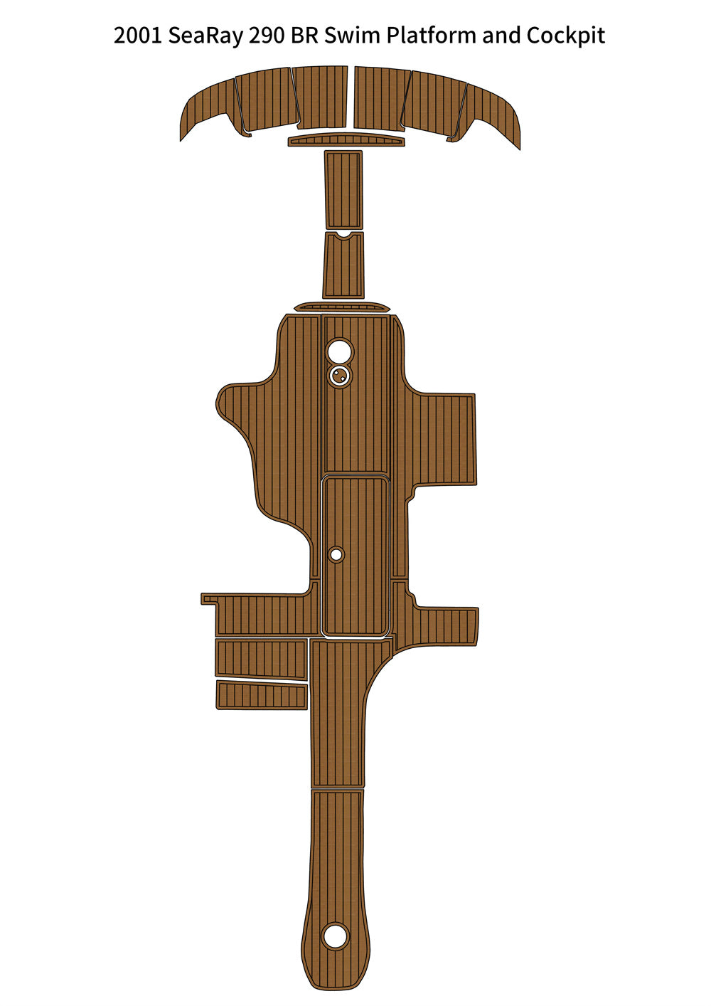 2001 Sea Ray 290 BR Swim Platform Cockpit Pad Boat EVA Foam Teak Deck Floor Mat