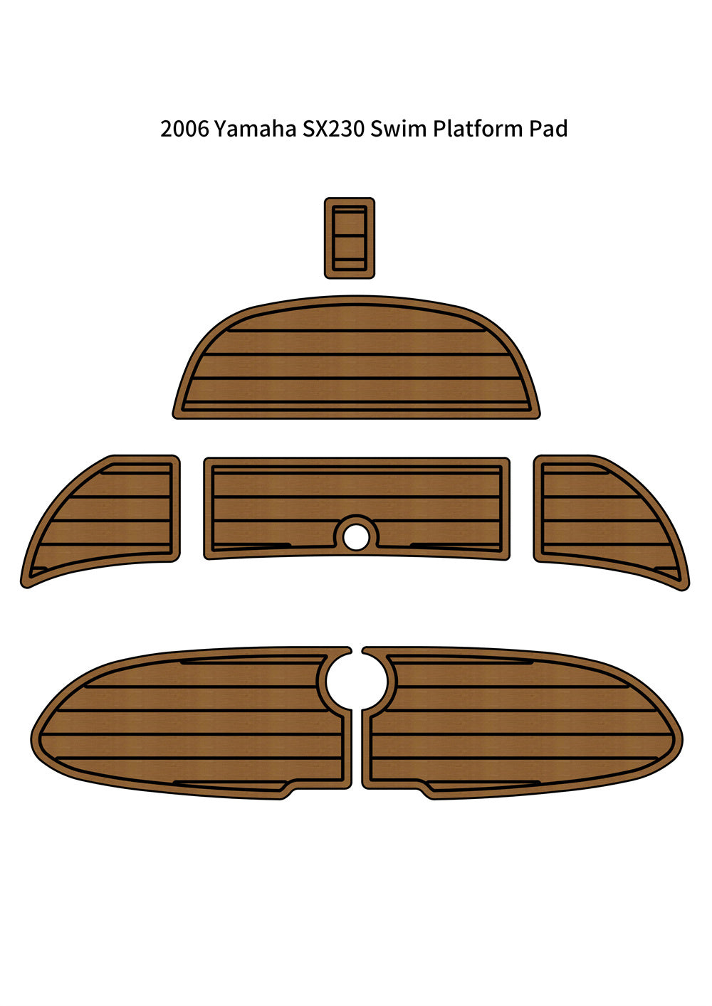 2006 & Earlier Yamaha SX230 Swim Platform Pad Boat EVA Foam Teak Deck Floor Mat SeaDek MarineMat Gatorstep Style Self Adhesive