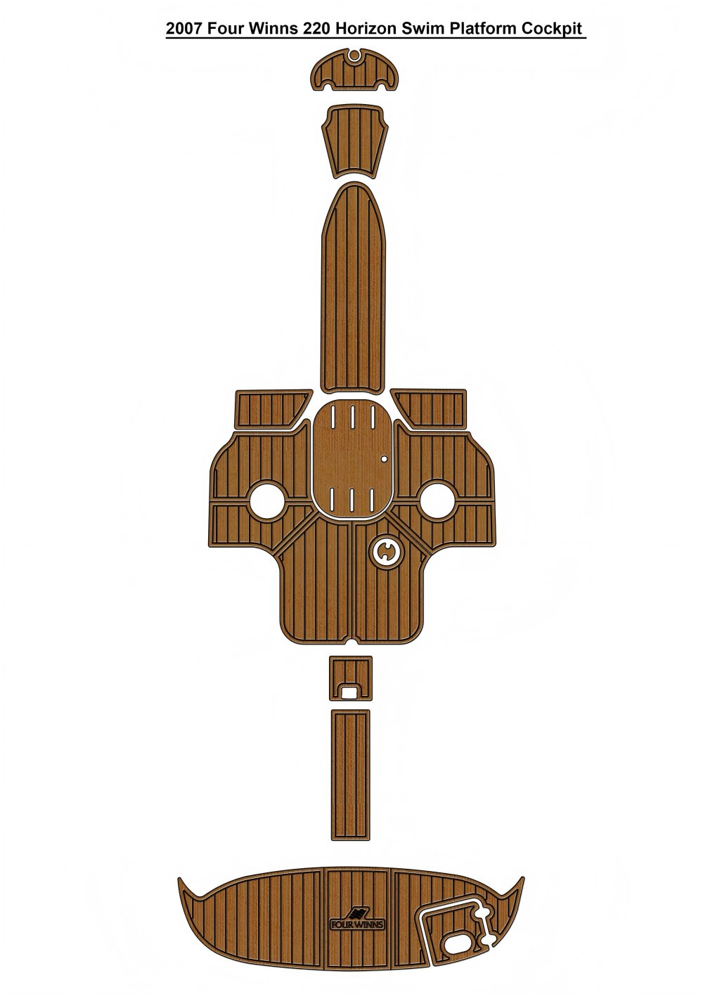 2007 Four Winns 220 Horizon Swim Platform Cockpit Boat EVA Foam Teak Floor Pad SeaDek MarineMat Gatorstep Style Self Adhesive