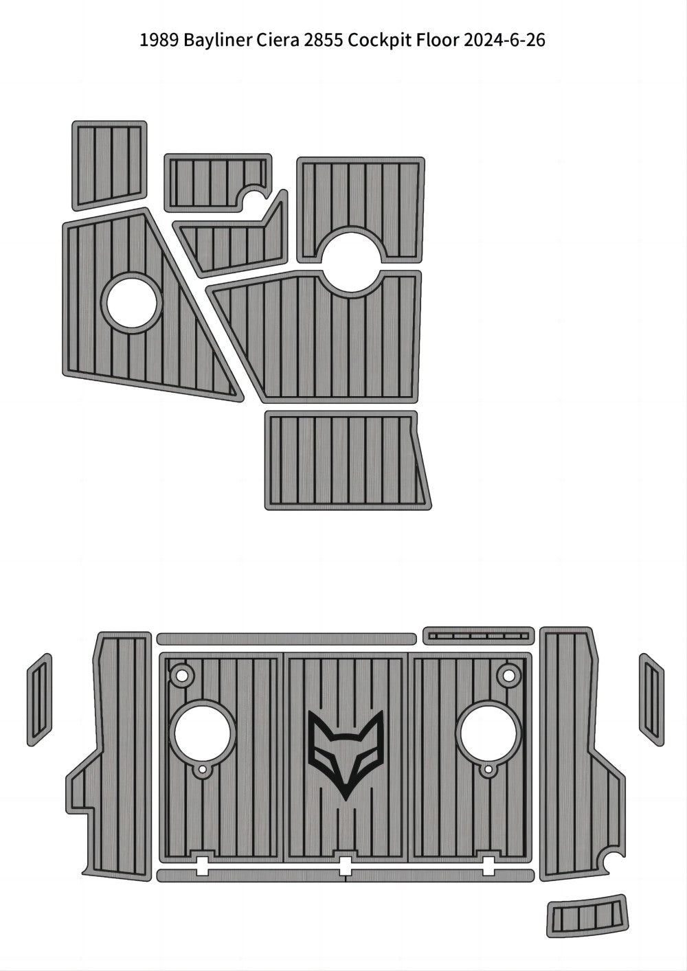 1989 Bayliner Ciera 2855 Cockpit Pad Boat EVA Teak Deck Flooring Foam Faux Floor Pad Mat SeaDek MarineMat Style Self Adhesive