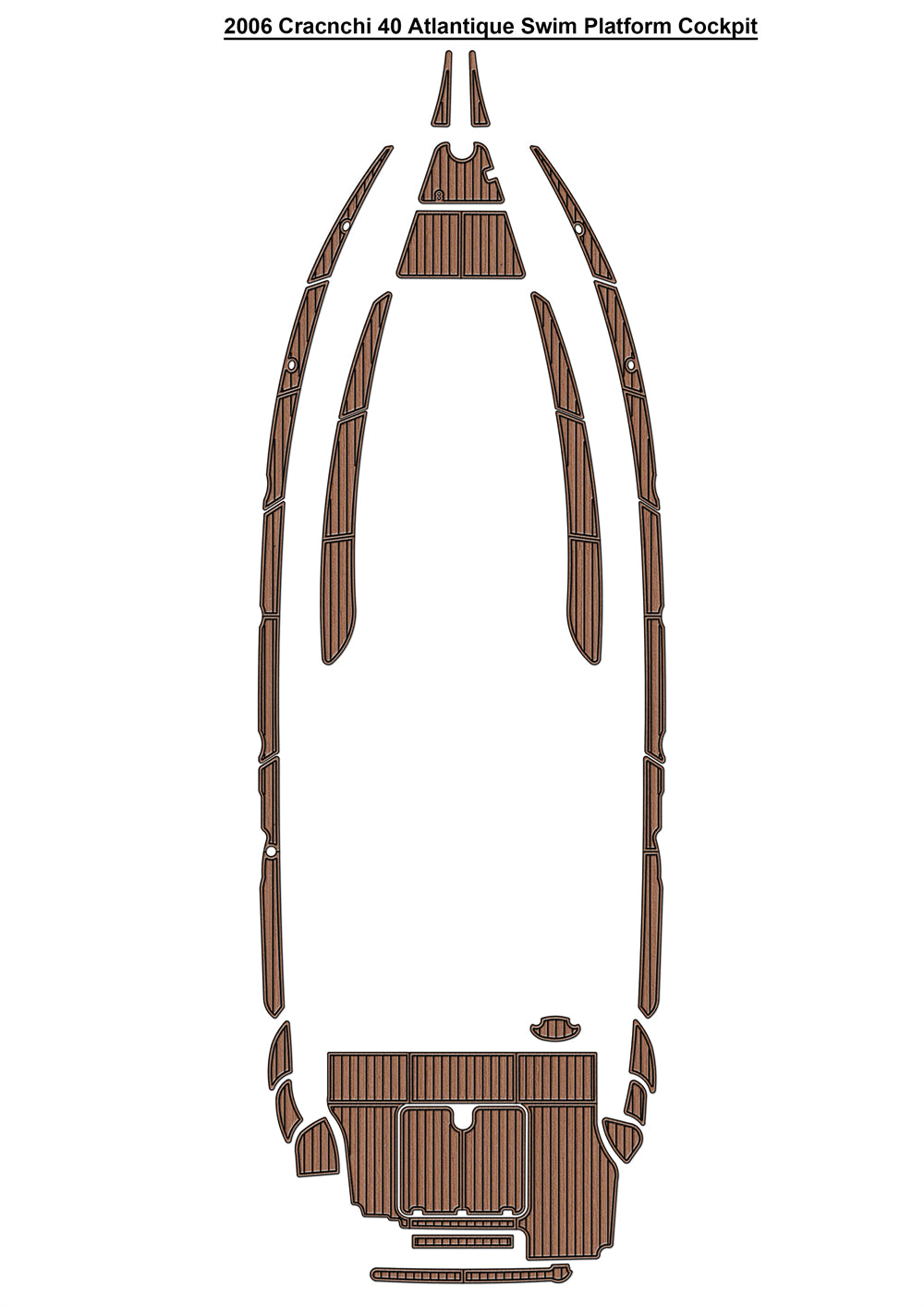 2006 Cracnchi 40 Atlantique Swim Platform Cockpit Boat EVA Foam Faux Teak Deck Floor Mat Seadek MarineMat Gatorstep Style Self Adhesive