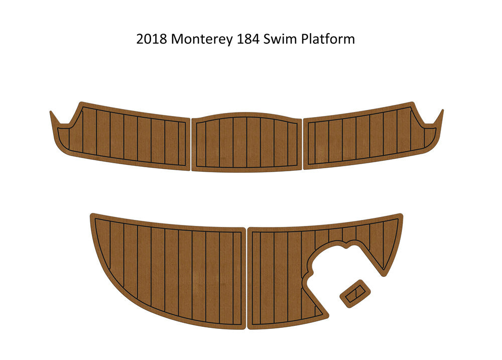 2018 Monterey 184 Swim Platform Step Pad Boat EVA Foam Faux Teak Deck Floor Mat SeaDek MarineMat Gatorstep Style Self Adhesive