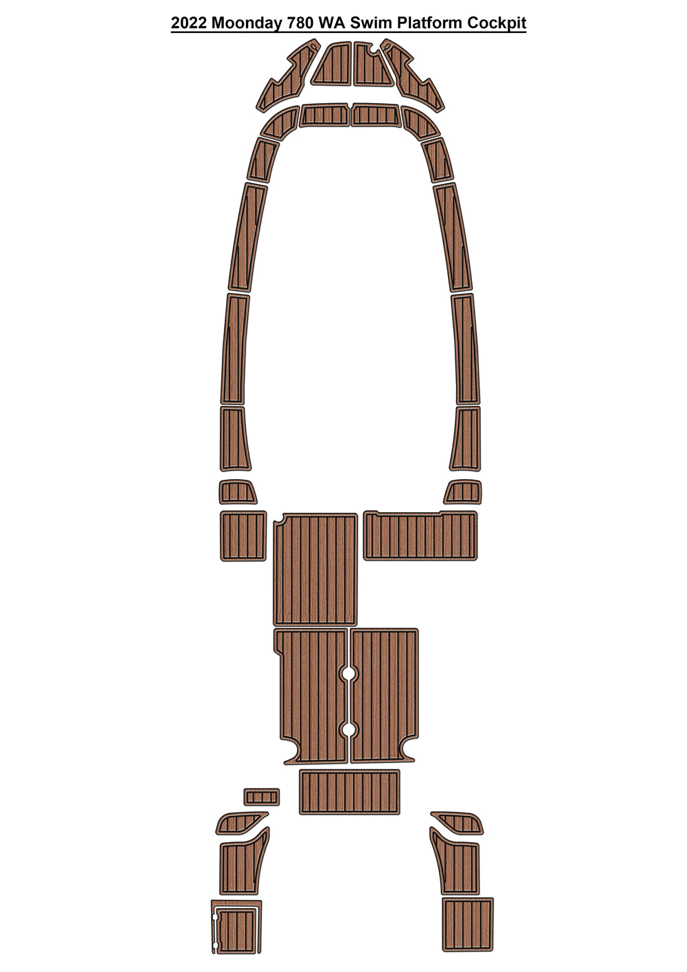 2022 Moonday 780 WA Swim Platform Cockpit Boat EVA Foam Faux Teak Deck Floor Mat Seadek MarineMat Gatorstep Style Self Adhesive