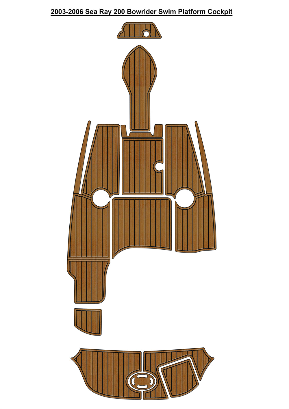 2003-2006 Sea Ray 200 Bowrider Swim Platform Cockpit Pad Boat EVA Foam Faux Teak Deck Floor Mat SeaDek MarineMat Gatorstep Style