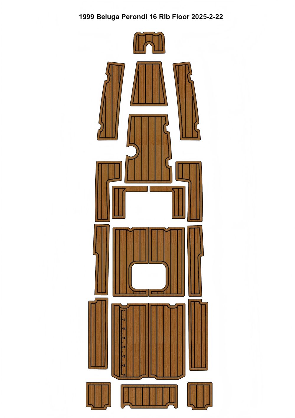 1999 Beluga Perondi 16 Rib Pad Boat EVA Foam Teak Deck Floor Pad Mat SeaDek MarineMat Gatorstep Style Self Adhesive