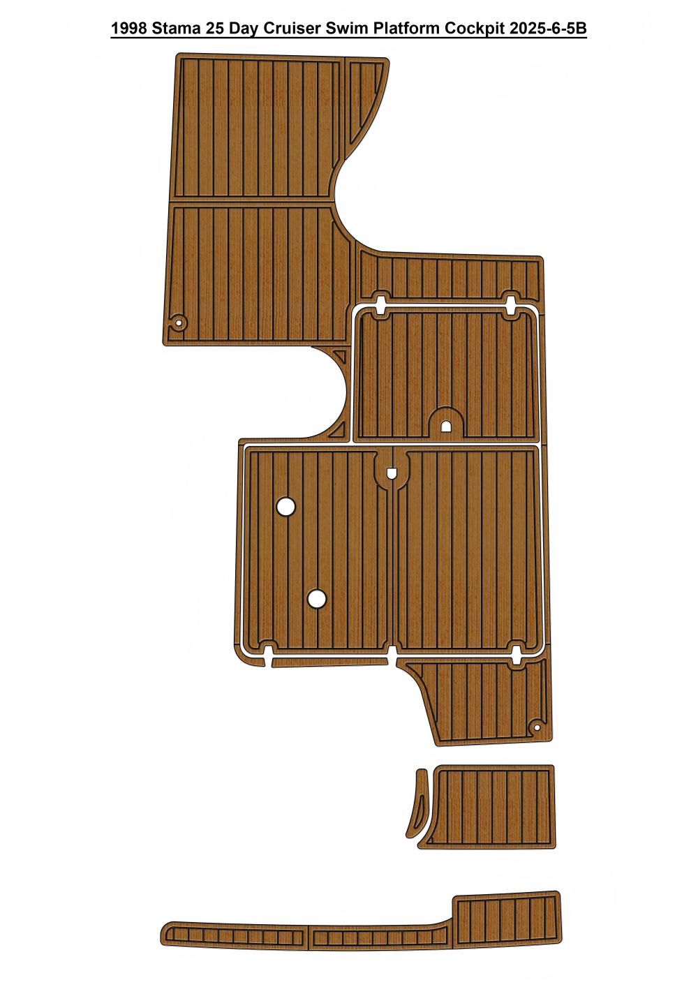 1998 Stama 25 Day Cruiser Pad Boat EVA Foam Faux Teak Deck Floor Mat SeaDek MarineMat Gatorstep Style Self Adhesive