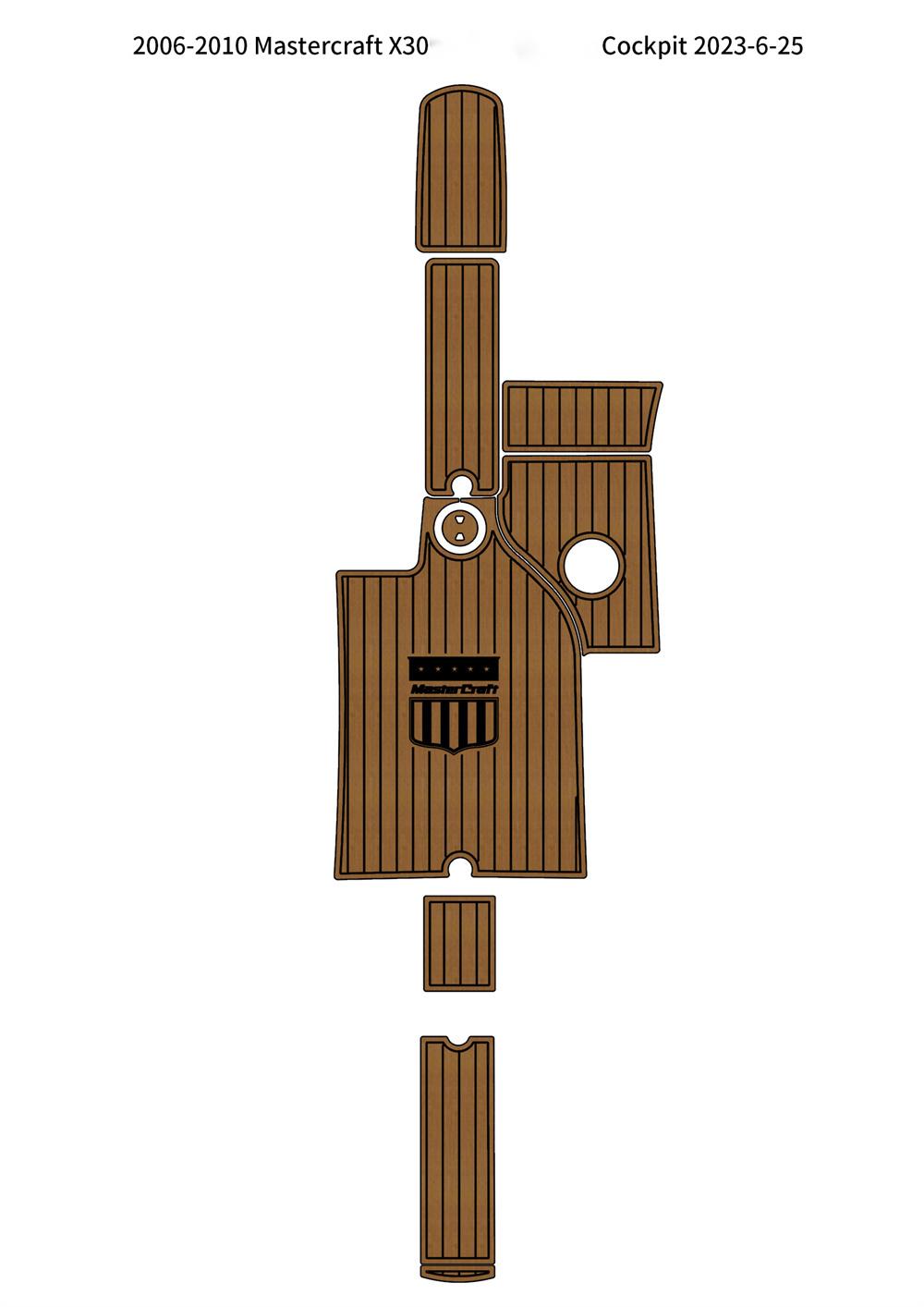 2006-2010 Mastercraft X30 Cockpit Pad Boat EVA Foam Faux Teak Deck Floor Mat