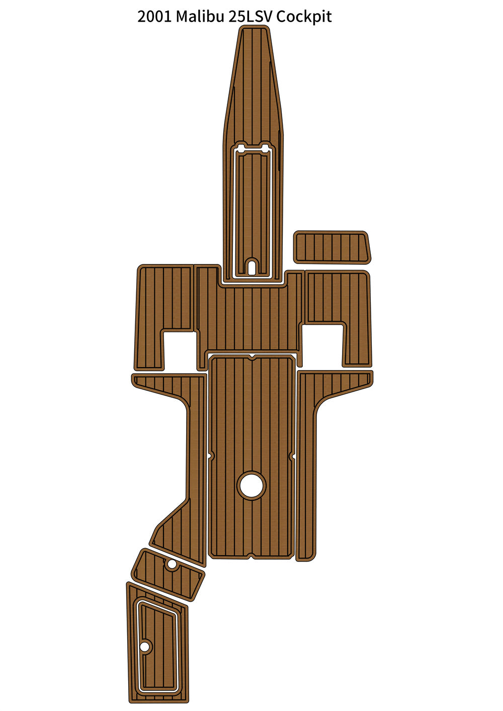 2001 Malibu 25 LSV Cockpit Pad Boat EVA Foam Faux Teak Deck Floor Mat Flooring