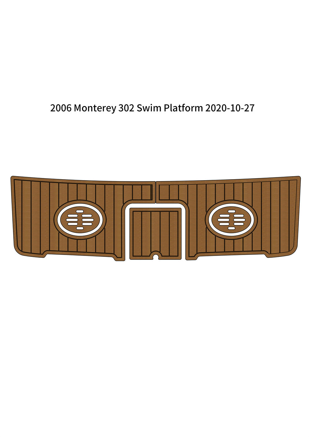 2006 Monterey 302 Swim Platform Step Pad Boat EVA Foam Faux Teak Deck Floor Mat SeaDek MarineMat Gatorstep Style Self Adhesive