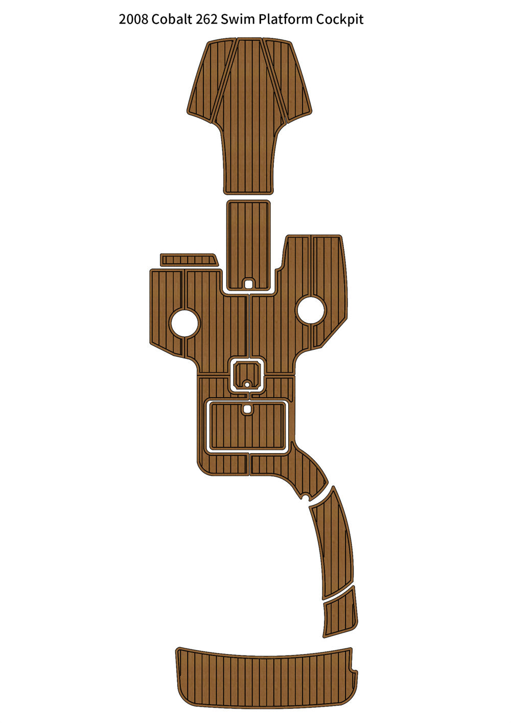 2008 Cobalt 262 Swim Platform Cockpit Pad Boat EVA Foam Faux Teak Deck Floor Mat