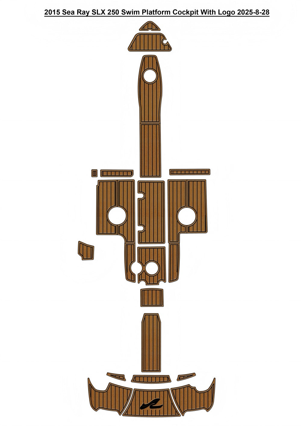 2015 Sea Ray SLX 250 Swim Platform Cockpit Boat EVA Foam Teak Floor Pad SeaDek MarineMat Style Self Adhesive