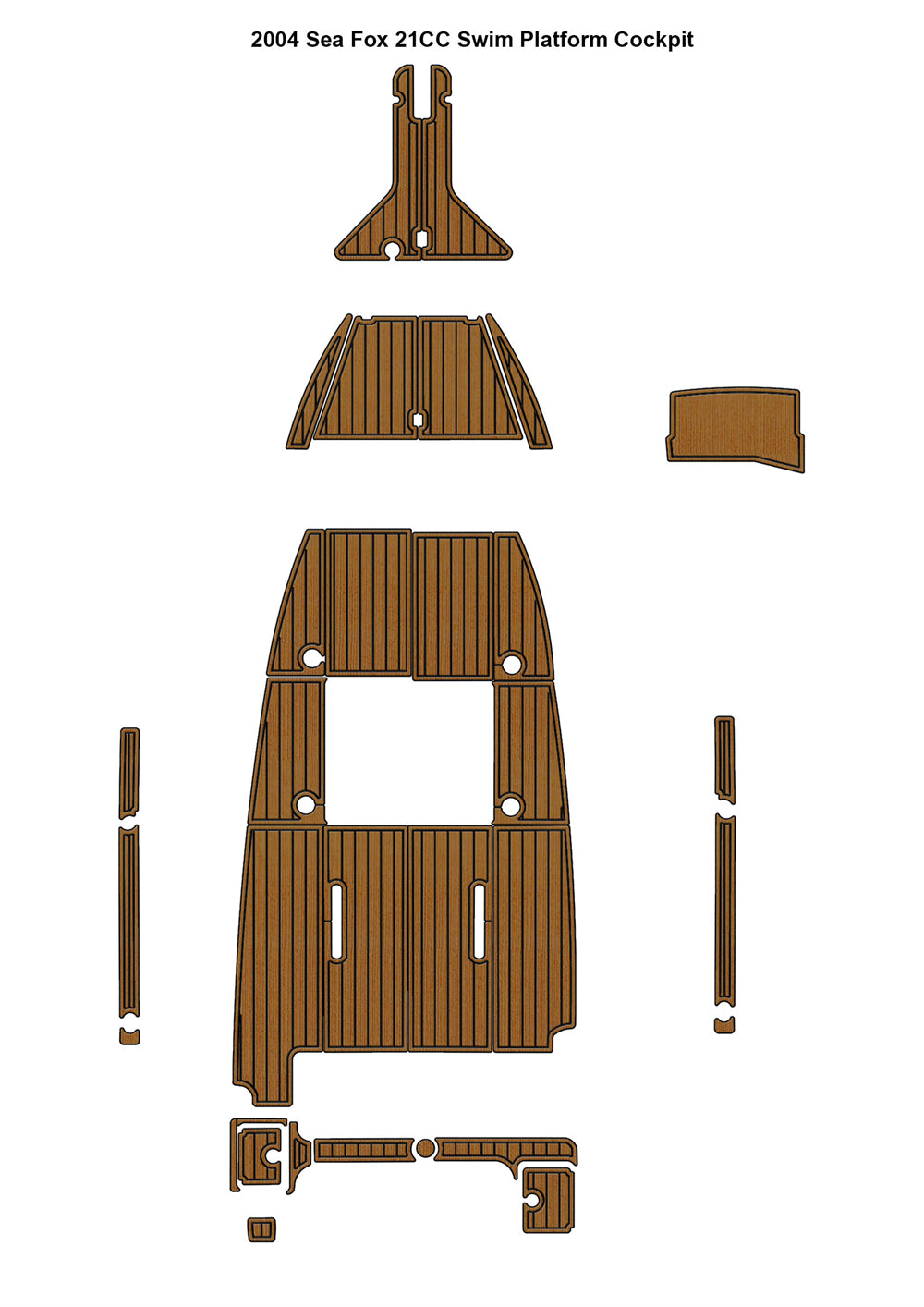 2004 Sea Fox 21CC Swim Platform Cockpit Boat EVA Teak Deck Foam Floor Mat Pad SeaDek MarineMat Style Self Adhesive