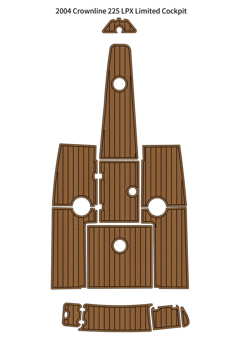 2004 Crownline 225 LPX Limited Swim Platform Cockpit Boat EVA Teak Floor Pad Mat SeaDek MarineMat Gatorstep Style Self Adhesive