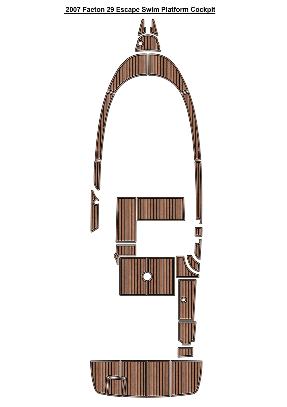 2007 Faeton 29 Escape Swim Platform Cockpit Pad Boat EVA Foam Faux Teak Floor Mat SeaDek MarineMat Gatorstep Style Self Adhesive