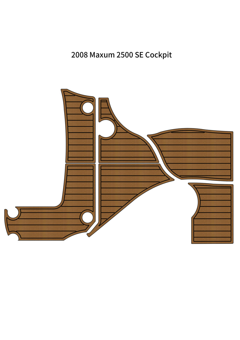 2008 Maxum 2500 SE Cockpit Pad Boat EVA Foam Faux Teak Deck Floor Mat Flooring