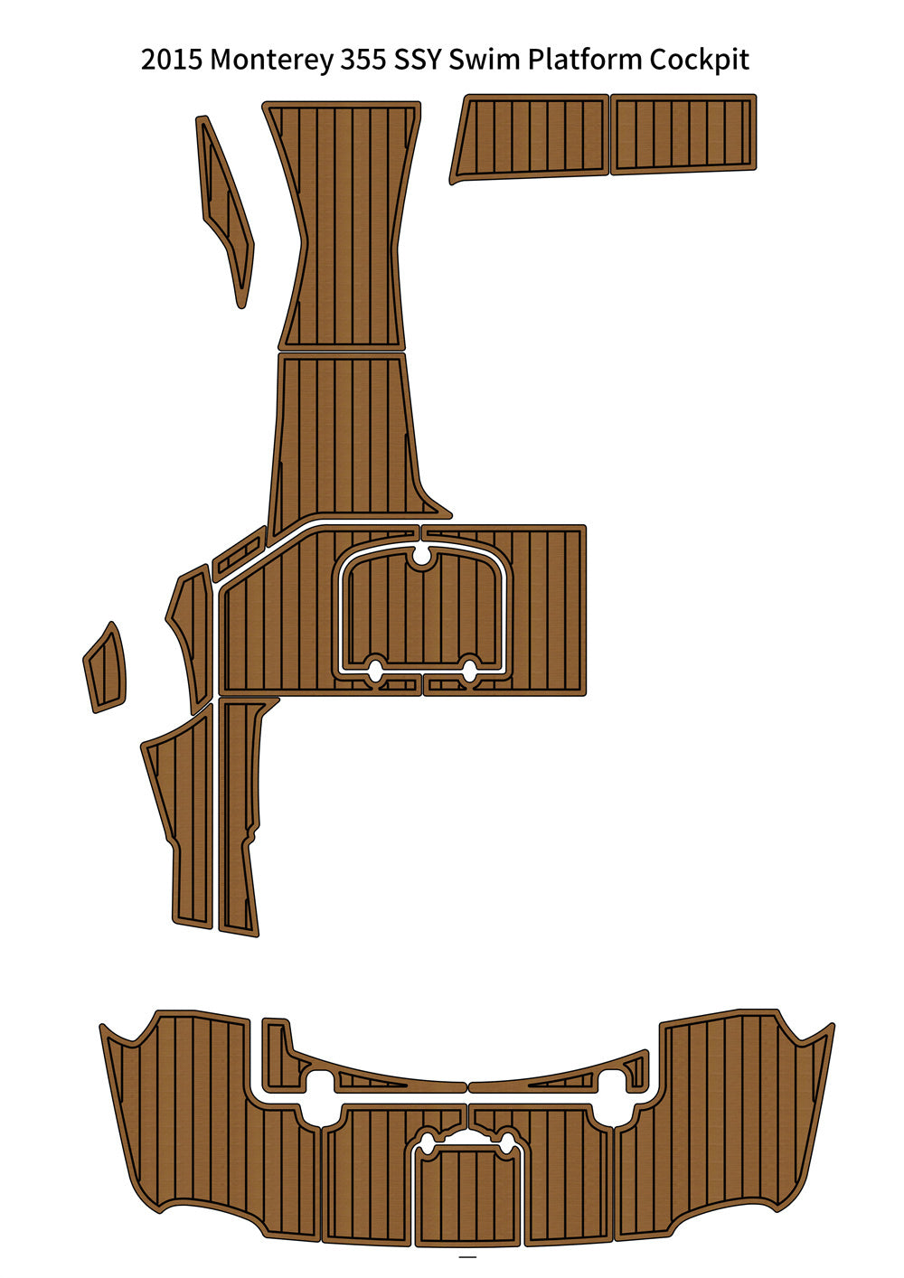 2015 Monterey 355 SSY Swim Platform Cockpit Pad Boat EVA Foam Teak Deck Flooring Mat SeaDek MarineMat Style Self Adhesive