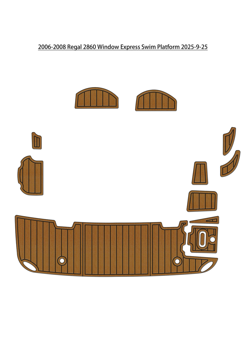 2006-2008 Regal 2860 Window Express Swim Platform Pad Boat EVA Foam Fuax Teak Deck Floor Mat Seadek MarineMat Gatorstep Style Self Adhesive